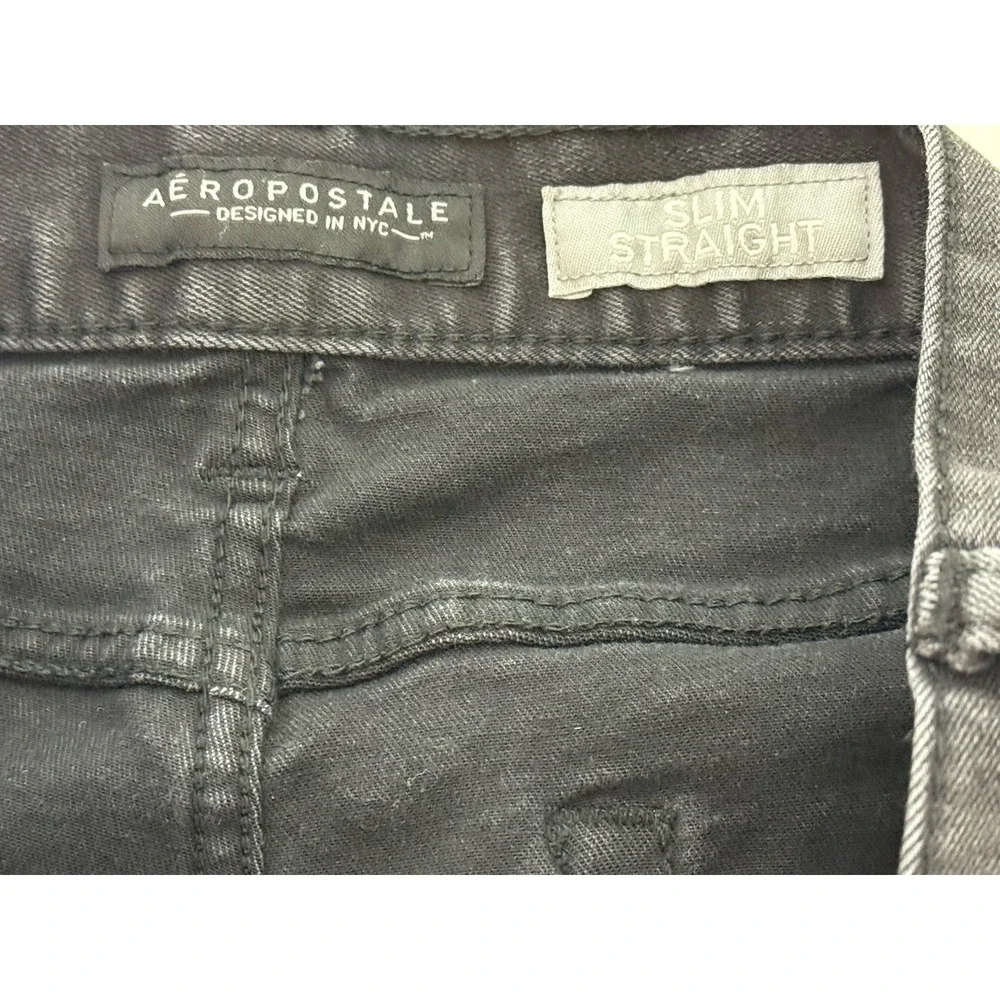 Aeropostale Men's Black Slim Straight Leg‎ Denim Jeans Size 32x30